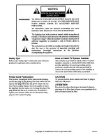 Preview for 2 page of Zenith SENTRY 2 SLS25495S  and warranty Operating Manual And Warranty