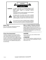 Preview for 2 page of Zenith Sentry 2 SR2500 Operating Manual & Warranty