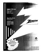 Zenith Sentry 2 SY1953 Operating Manual & Warranty предпросмотр