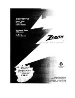 Preview for 1 page of Zenith SENTRY 2 SY2552 Operating Manual & Warranty