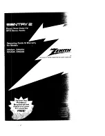 Предварительный просмотр 1 страницы Zenith SENTRY 2 Z20A21 Operating Manual & Warranty