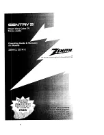 Zenith SENTRY 2 Z25A12 Operating Manual & Warranty предпросмотр