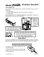 Preview for 1 page of Zenith SL-6153-C - Heath - Basic Series Wireless Door... User Manual