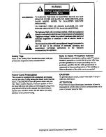 Предварительный просмотр 2 страницы Zenith SL2784BT  and Operating Manual And Warranty