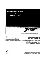 Zenith SM2077BT Operating Manual & Warranty предпросмотр