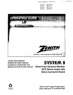 Zenith SM2771S Operating Manual & Warranty preview