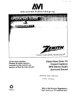 Zenith SM3589BT Operating Manual & Warranty предпросмотр