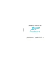 Zenith VOCALIZER II Operating Instructions Manual preview