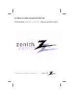 Предварительный просмотр 1 страницы Zenith VRE4122 Installation And Operating Manual