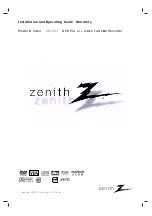 Zenith XBV 443 Installation And Operating Manual предпросмотр