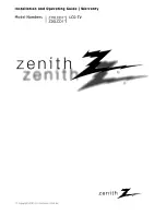 Zenith Z15LCD1 - 15" LCD HDTV Installation And Operating Manual, Warranty preview