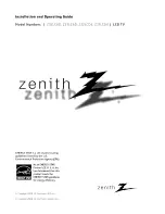 Zenith Z32LC6D Installation And Operating Manual предпросмотр