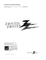 Preview for 1 page of Zenith Z42PG10 and Installation And Operating Manual