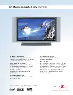 Preview for 1 page of Zenith Z42PX2DH Specifications