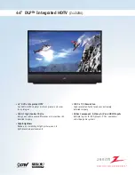 Preview for 1 page of Zenith Z44SZ80 Series Specifications