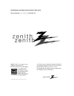 Preview for 1 page of Zenith Z50P3 and Installation And Operating Manual