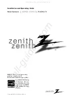 Zenith Z50PG10 and Installation And Operating Manual preview