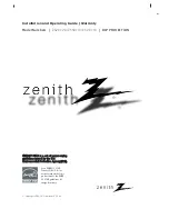 Preview for 1 page of Zenith Z52DC2D Installation And Operating Manual