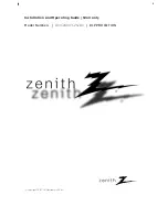 Предварительный просмотр 1 страницы Zenith Z52SZ80 Installation And Operating Manual