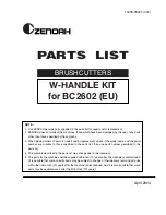 Zenoah BC2602 (EU) Parts List предпросмотр