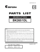 Zenoah BK2651DL Parts List preview