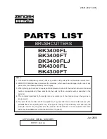 Предварительный просмотр 1 страницы Zenoah BK3400FL Parts List