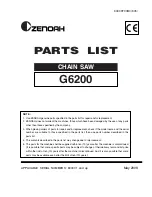 Zenoah CHAIN SAW G6200 Parts List preview