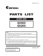 Preview for 1 page of Zenoah G5200 Parts List