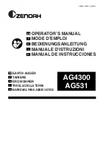 Zenoah POWER AUGER AG4300 Operator'S Manual предпросмотр