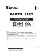 Preview for 1 page of Zenoah SGCZ2610DL Parts List