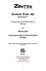 Zentox Photox 500 Operation And Maintenance Manual preview