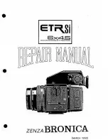 Zenza Bronica ETRSI Repair Manual preview