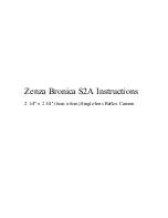 Zenza Bronica S2A Instructions Manual preview