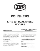 ZEP 17'' dual speed Operating And Maintenance Instructions Manual предпросмотр