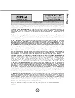 Preview for 25 page of Zephyr Essentials Europa Savona Series Use, Care And Installation Manual