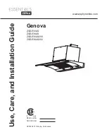 Preview for 1 page of Zephyr Essentials Genova AK7336AS Use, Care And Installation Manual