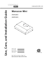 Zephyr Essentials Monsoon Mini AK9128AS Use, Care And Installation Manual preview