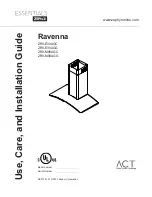 Preview for 1 page of Zephyr Essentials Ravenna ZRV-E30A Use, Care And Installation Manual