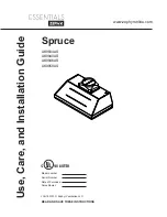 Preview for 1 page of Zephyr Essentials Spruce AK9834AS Use, Care And Installation Manual