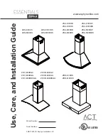 Zephyr Essentials ZAN-E30CS Use, Care And Installation Manual preview