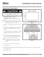 Preview for 13 page of Zephyr AK8200BS Use, Care And Installation Manual