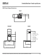 Предварительный просмотр 13 страницы Zephyr Anzio ZAN-E24DS Use, Care And Installation Manual