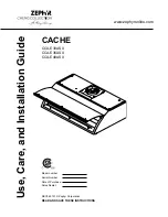 Zephyr CACHE CCA-E30ASX Use Use, Care & Installation Manual preview