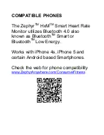 Предварительный просмотр 3 страницы Zephyr HxM Smart User Manual