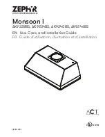 Zephyr Monsoon I Use, Care And Installation Manual предпросмотр