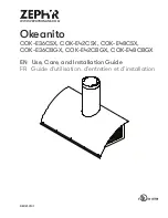 Zephyr Okeanito COK-E36CSX Use, Care And Installation Manual предпросмотр