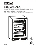 Preview for 1 page of Zephyr Presrv PRB24C01CPG Use, Care And Installation Manual