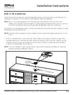 Предварительный просмотр 25 страницы Zephyr Presrv PRKB24C01AG Use, Care And Installation Manual