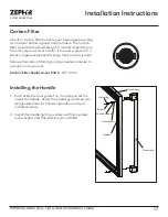 Preview for 17 page of Zephyr Presrv PRPB24C01AG Use, Care And Installation Manual