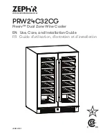 Zephyr Presrv PRW24C32CG Use, Care And Installation Manual preview